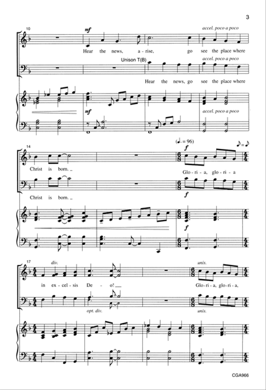 Shepherds' Gloria 4-Part scores gallery preview page 3