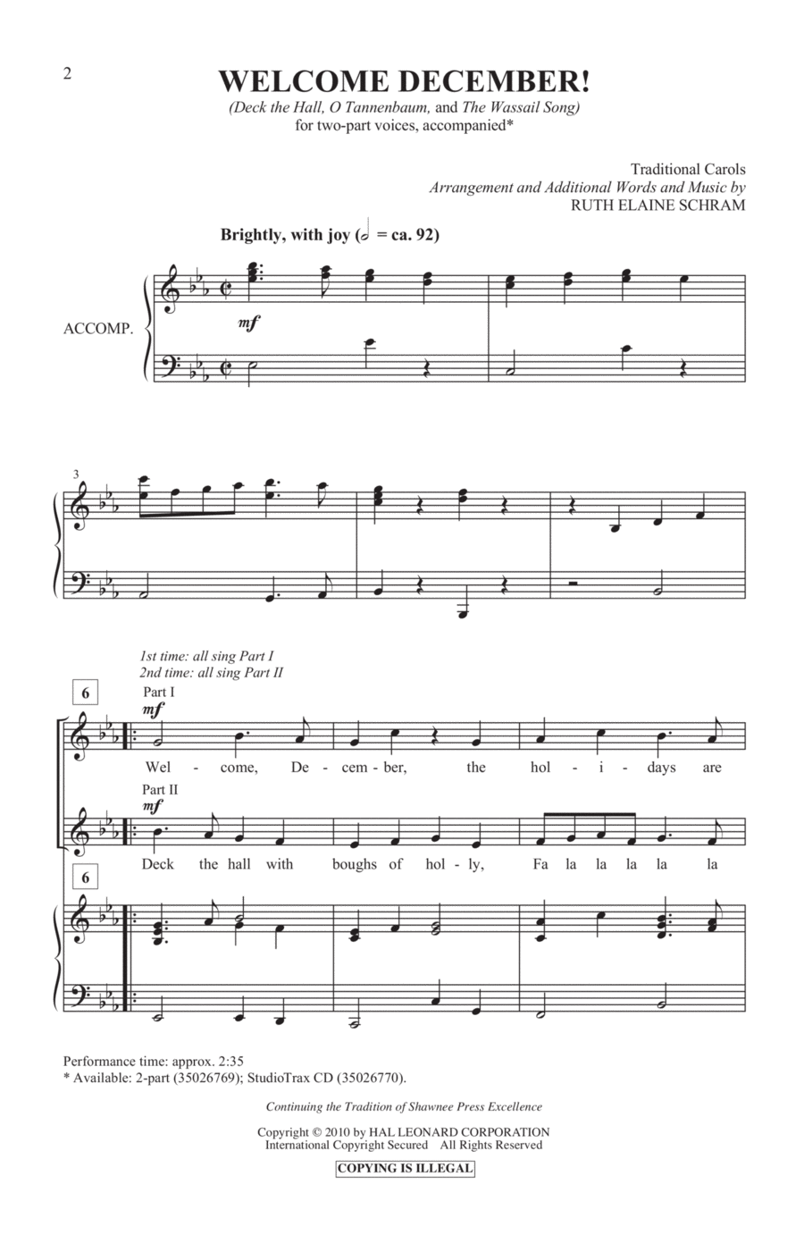 Welcome, December! 2-Part scores gallery preview page 1