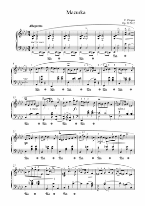 Chopin - Mazurka Op. 50 No.2 for piano solo