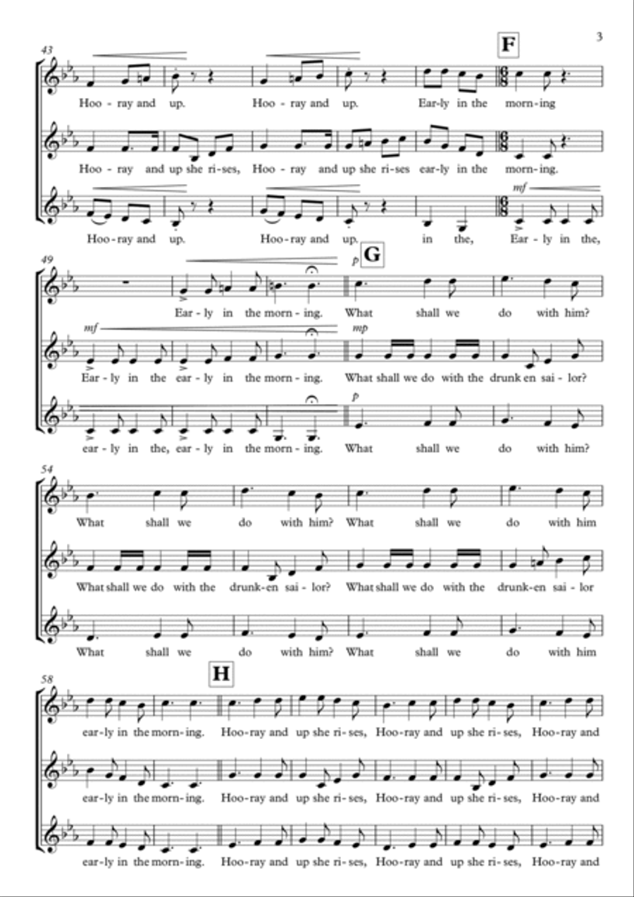 What Shall We Do With The Drunken Sailor SSA scores gallery preview page 3