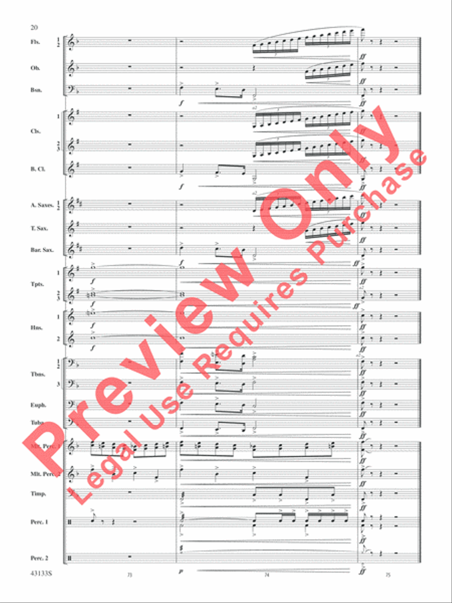 And Heaven and Nature Ring! Concert Band scores gallery preview page 21