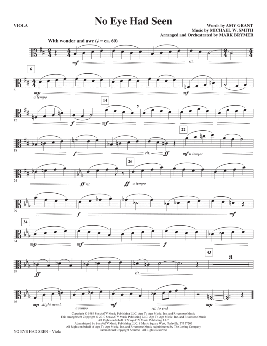 No Eye Had Seen - Viola Choir scores gallery preview page 1