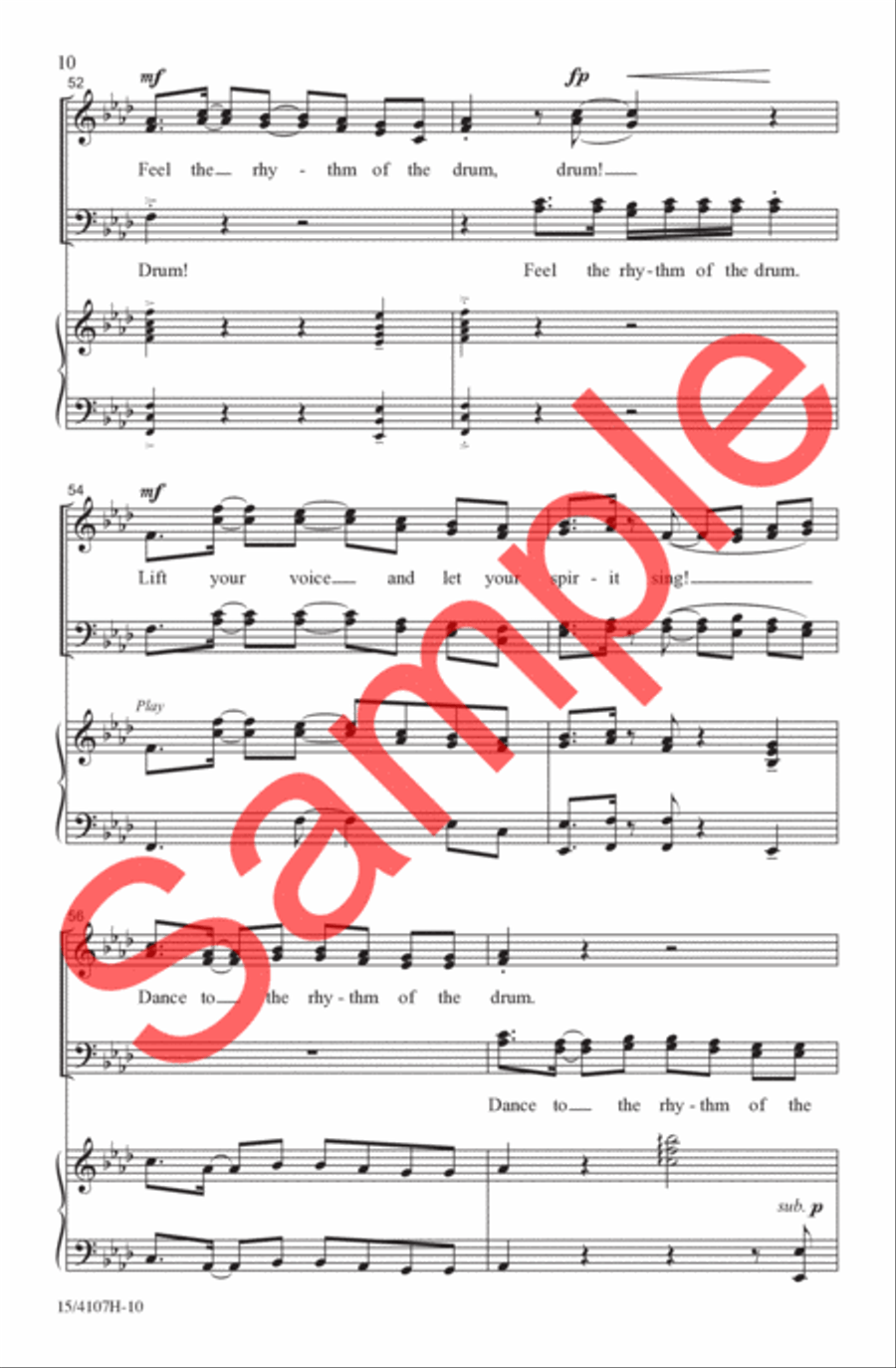 The Rhythm of the Drum The Rhythm of the Drum 4-Part scores gallery preview page 10