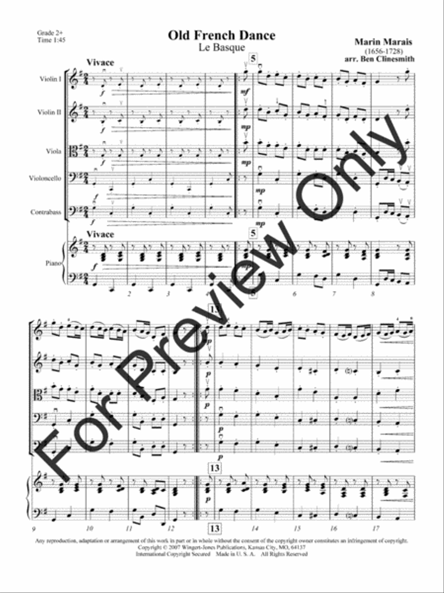 Le Basque from Five Old French Dances String Orchestra scores gallery preview page 4