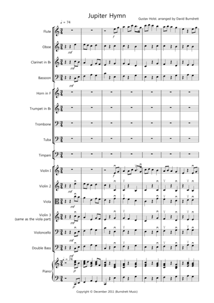 Jupiter Hymn for School Orchestra image number null