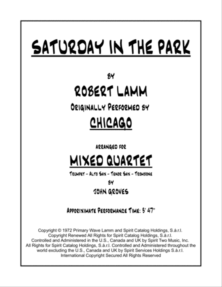 Saturday In The Park Brass Ensemble scores gallery preview page 1