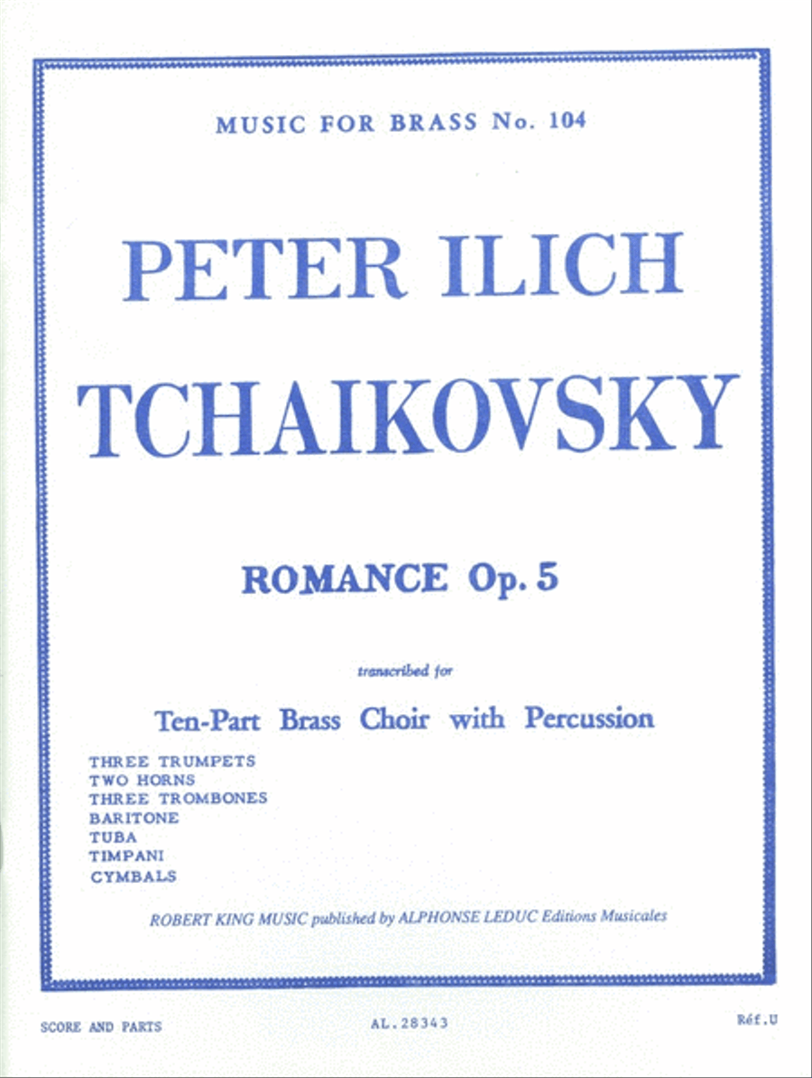 Romance Op.5 In F Minor (ensemble-brass 8 Or More) School and Community scores gallery preview page 1