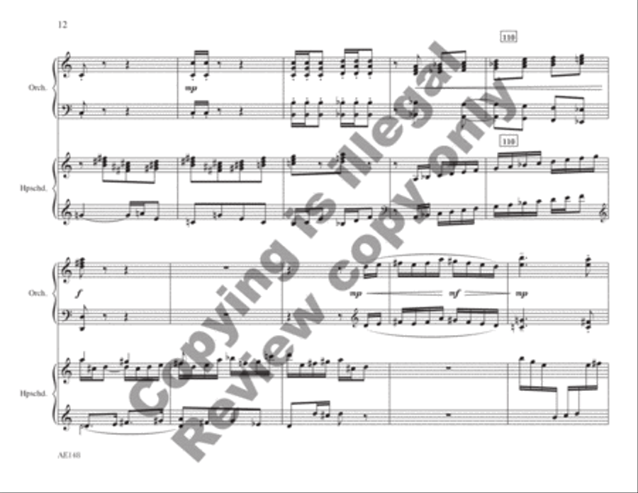 Concerto for Harpsichord and Strings String Orchestra scores gallery preview page 9