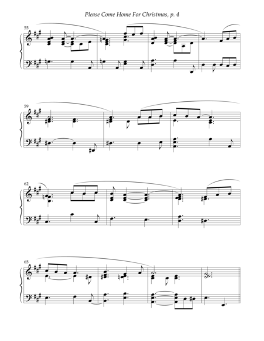 Please Come Home For Christmas Piano Solo scores gallery preview page 4