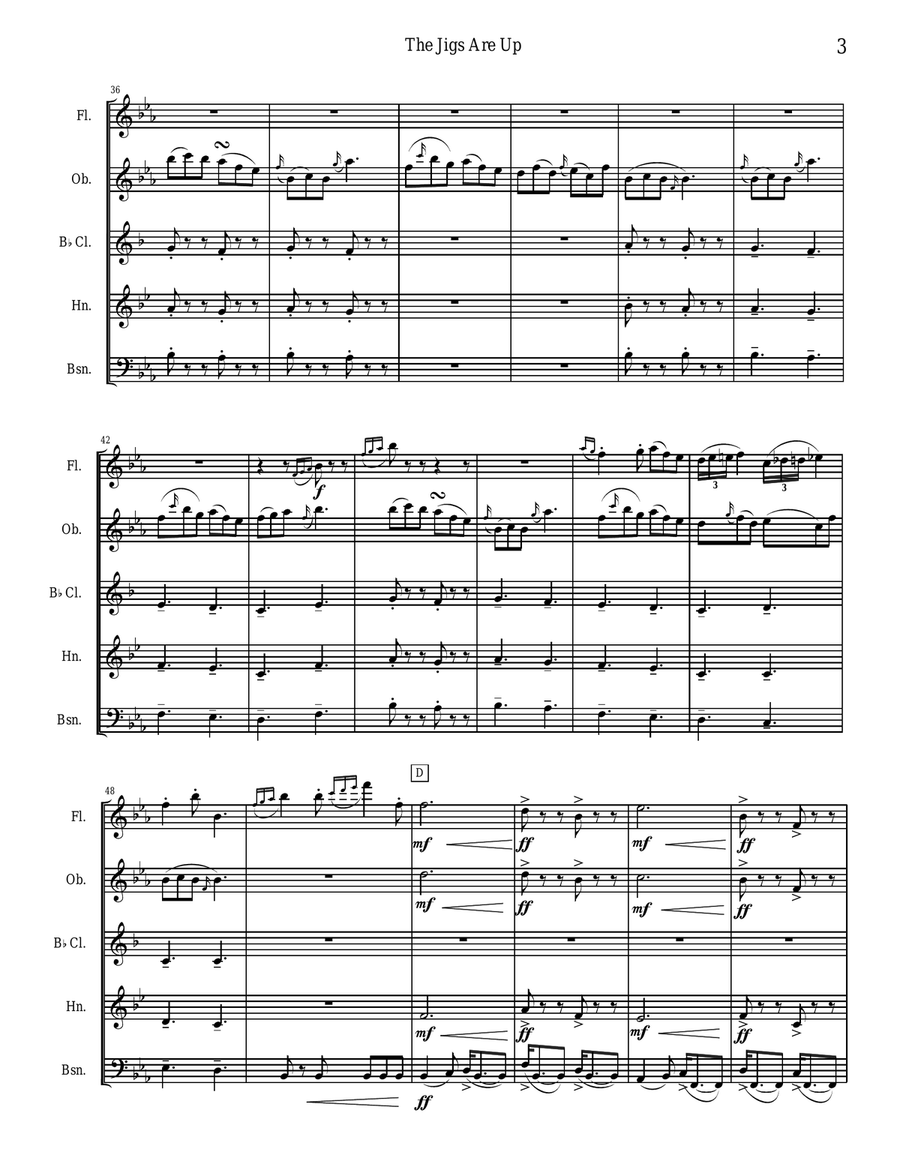 The Jigs are Up - Celtic Music for Woodwind Quintet Woodwind Quintet scores gallery preview page 3