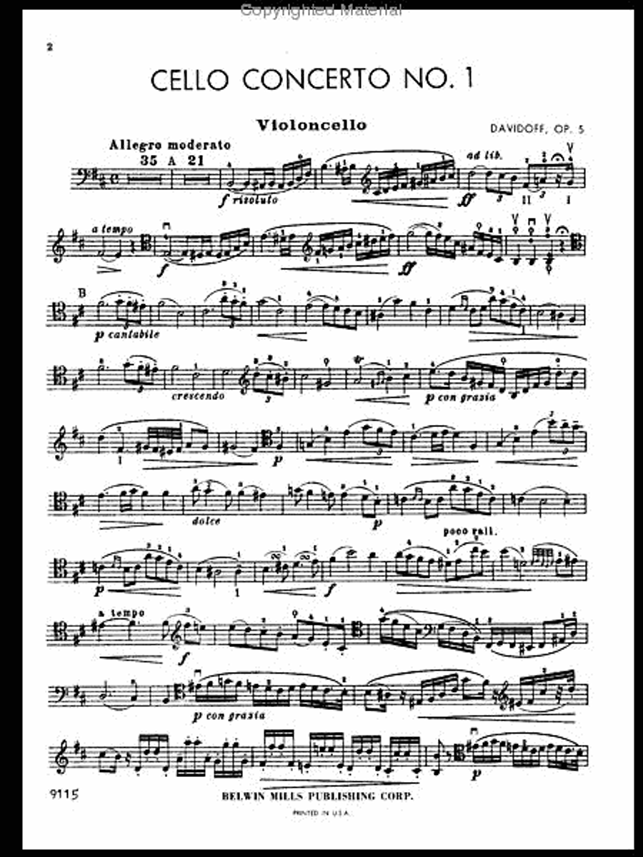 Cello Concerto No. 1 Small Ensemble scores gallery preview page 3