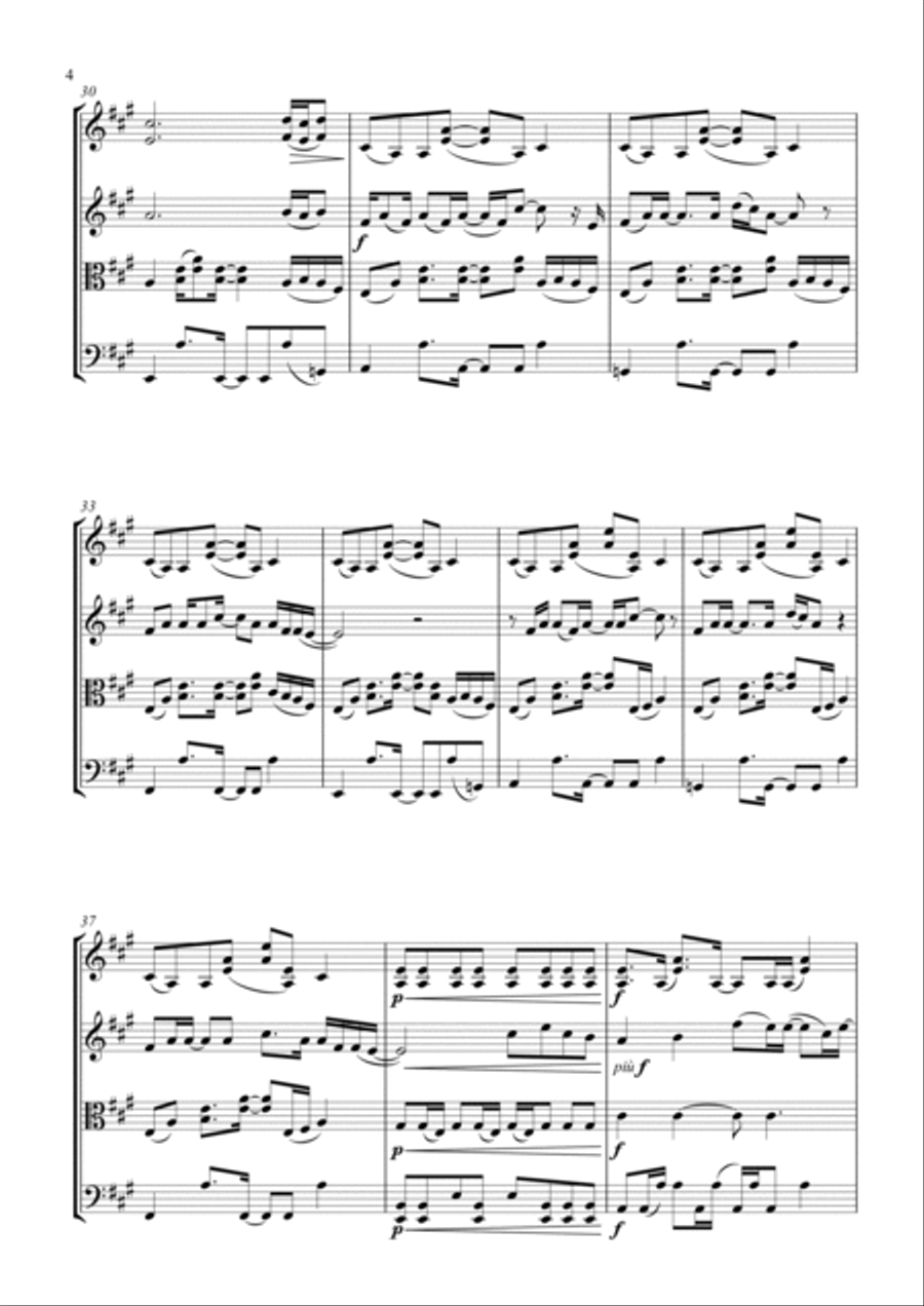 Champagne Supernova String Quartet scores gallery preview page 4