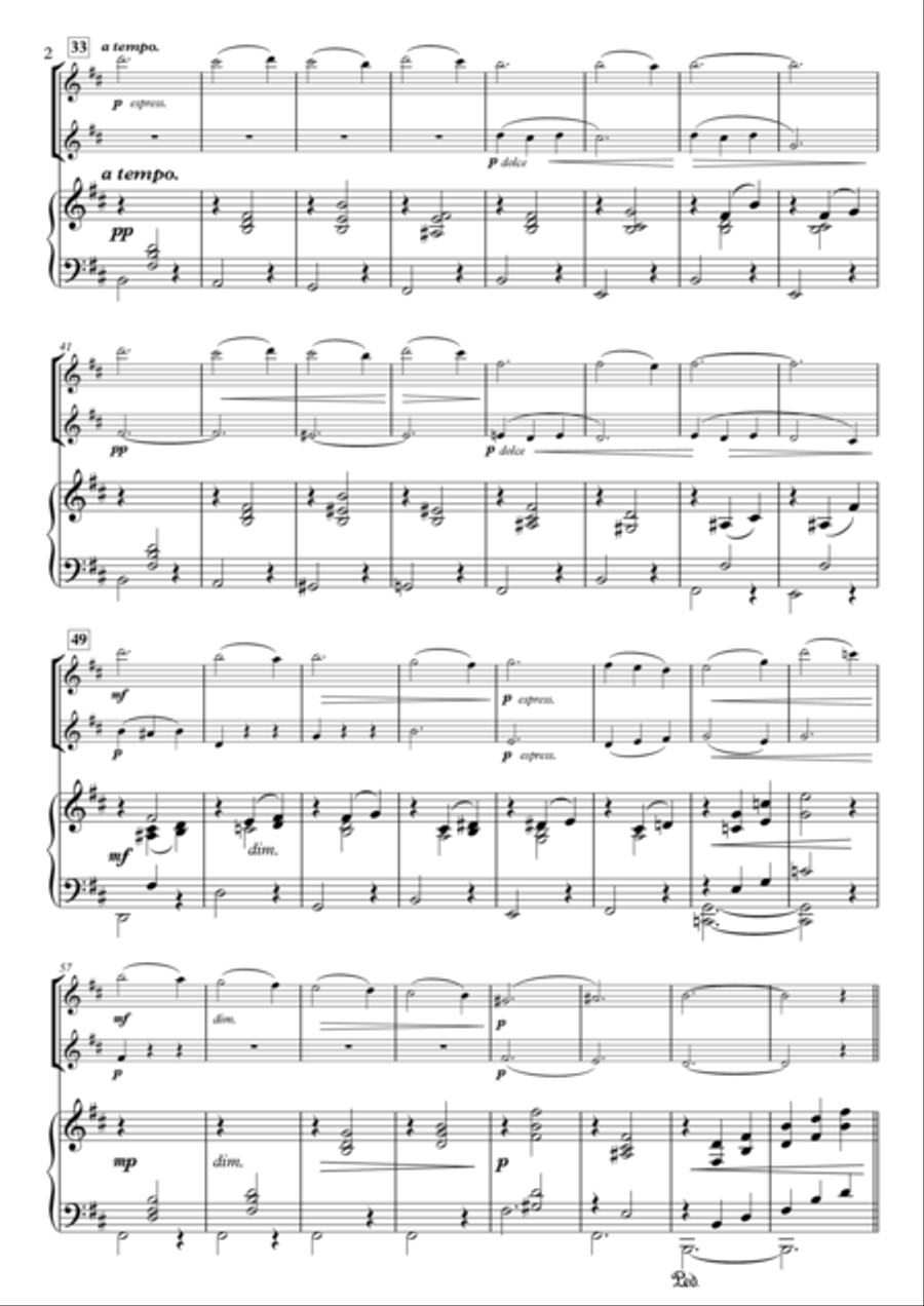 Miniatures No.7, Valse Russe H.89-1 for Flute, Clarinet & Piano Small Ensemble scores gallery preview page 2