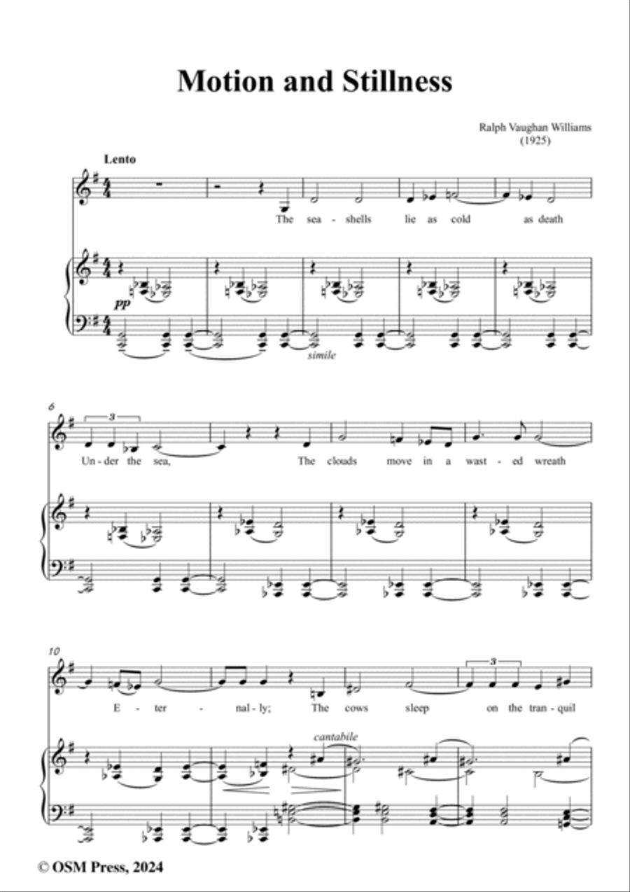 Vaughan Williams-Motion and Stillness(1925),in G Major Voice scores gallery preview page 2