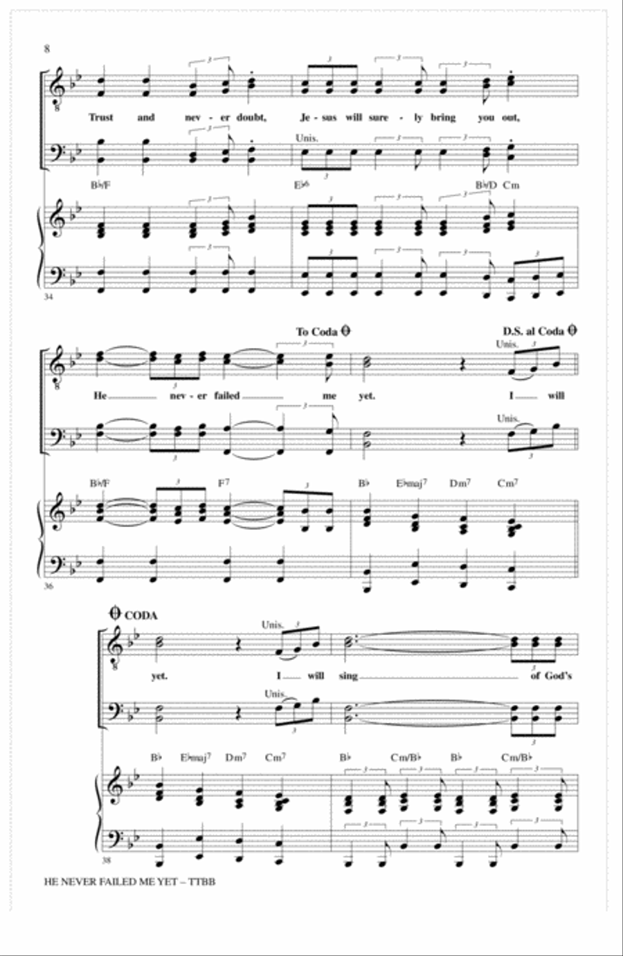 He Never Failed Me Yet (arr. Keith Christopher) TTBB scores gallery preview page 6