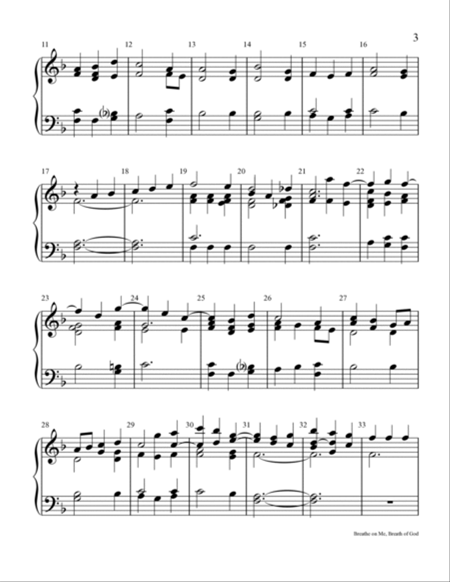 Breathe on me, Breath of God Handbell Choir scores gallery preview page 2