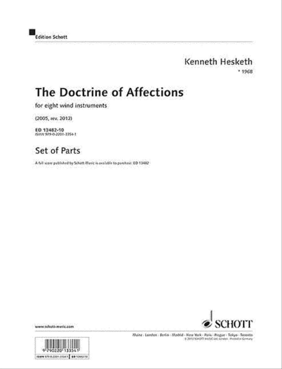 The Doctrine Of Affections For 8 Wind Instruments, Parts