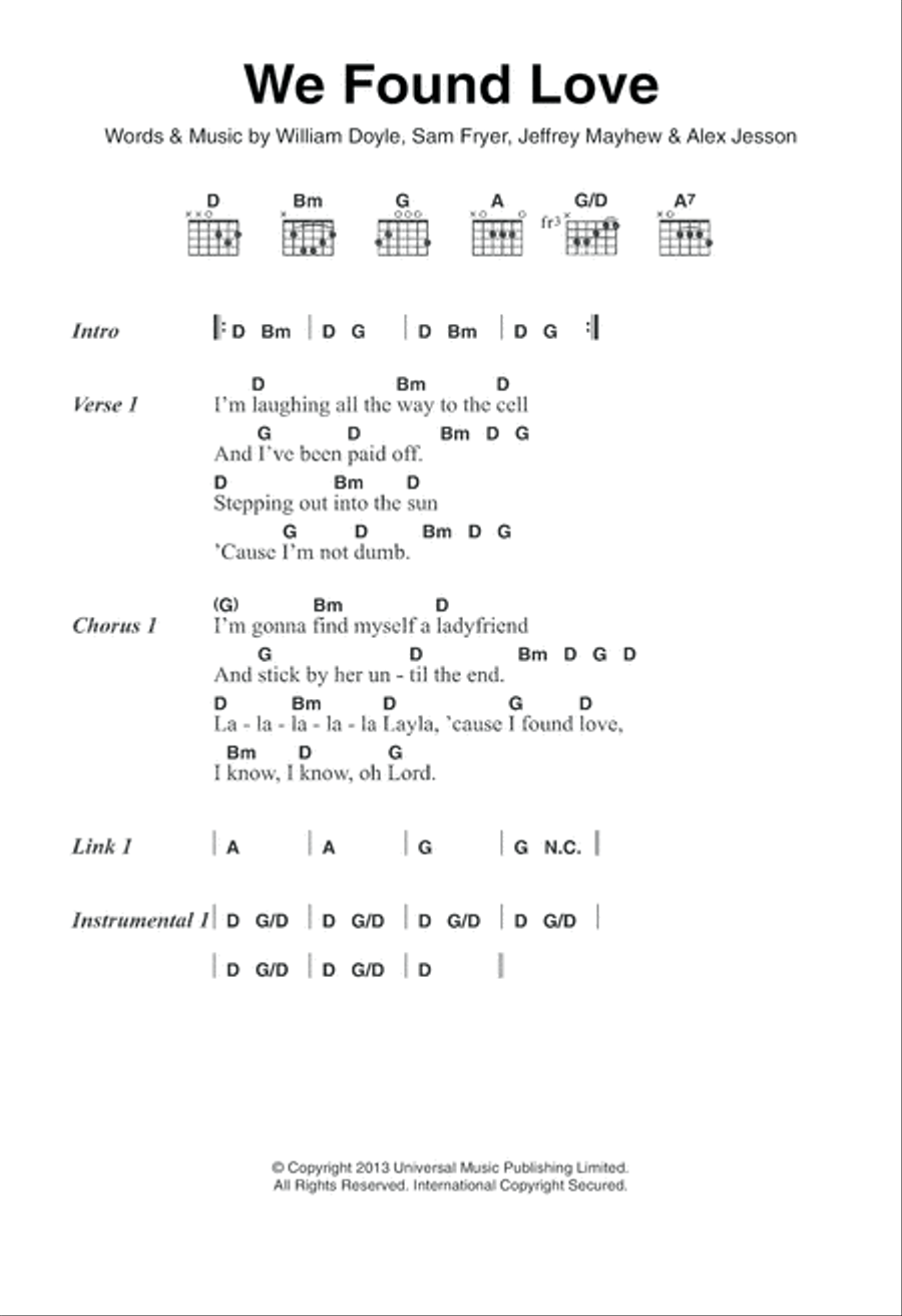 We Found Love We Found Love Guitar scores gallery preview page 1