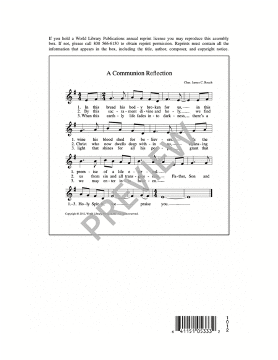 A Communion Reflection 4-Part scores gallery preview page 9