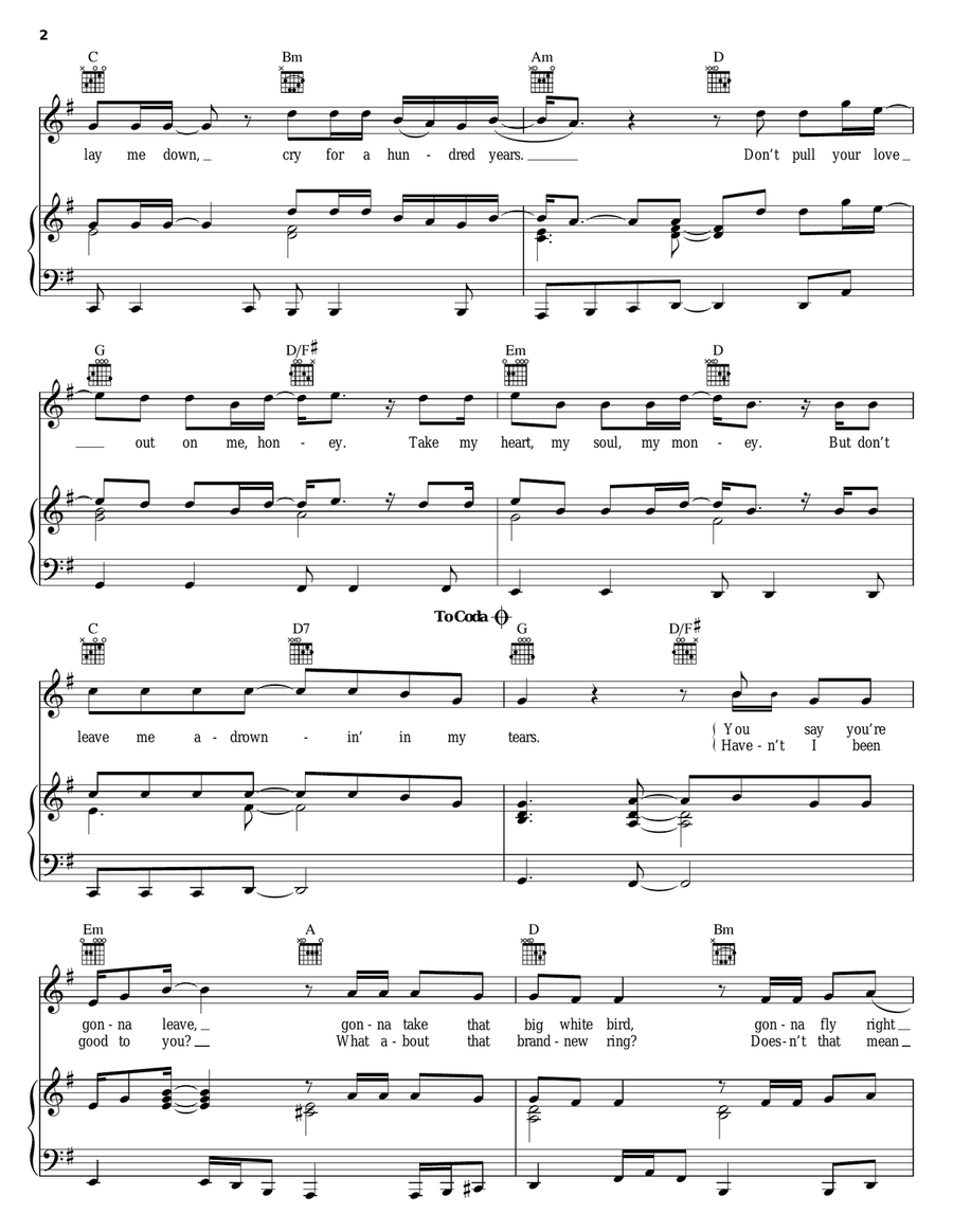 Don't Pull Your Love Don't Pull Your Love Piano, Vocal, Guitar scores gallery preview page 2