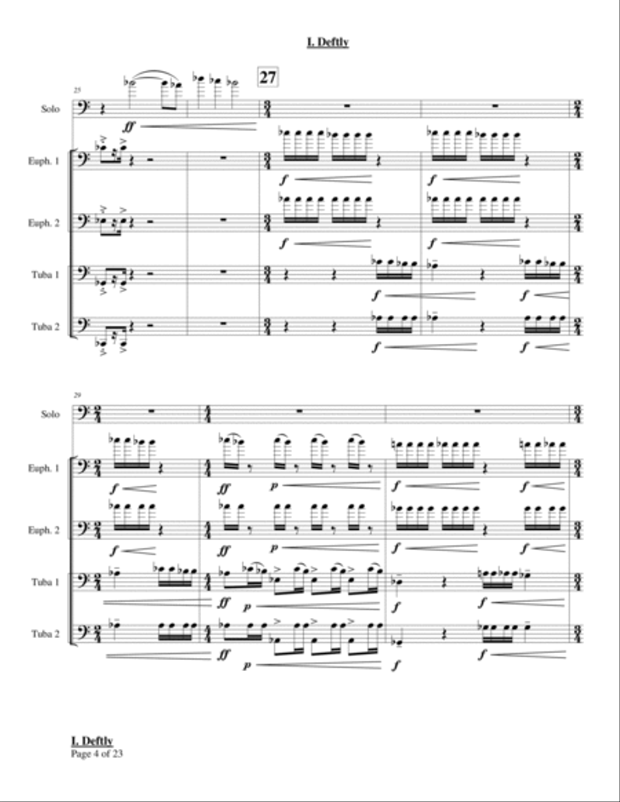 Concerto for Euphonium and Tuba-Euphonium Quartet Brass Quartet scores gallery preview page 6