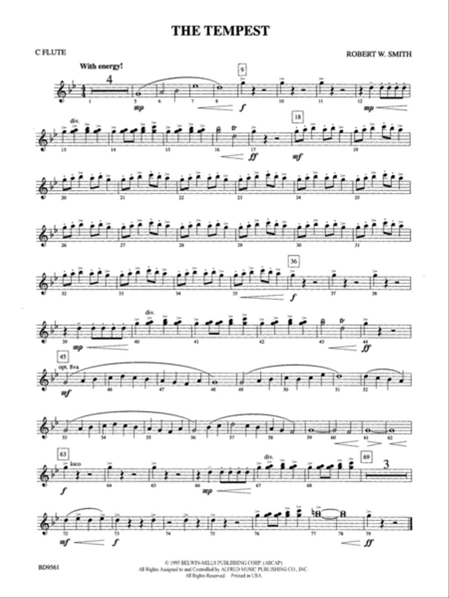 The Tempest: Flute Concert Band scores gallery preview page 1