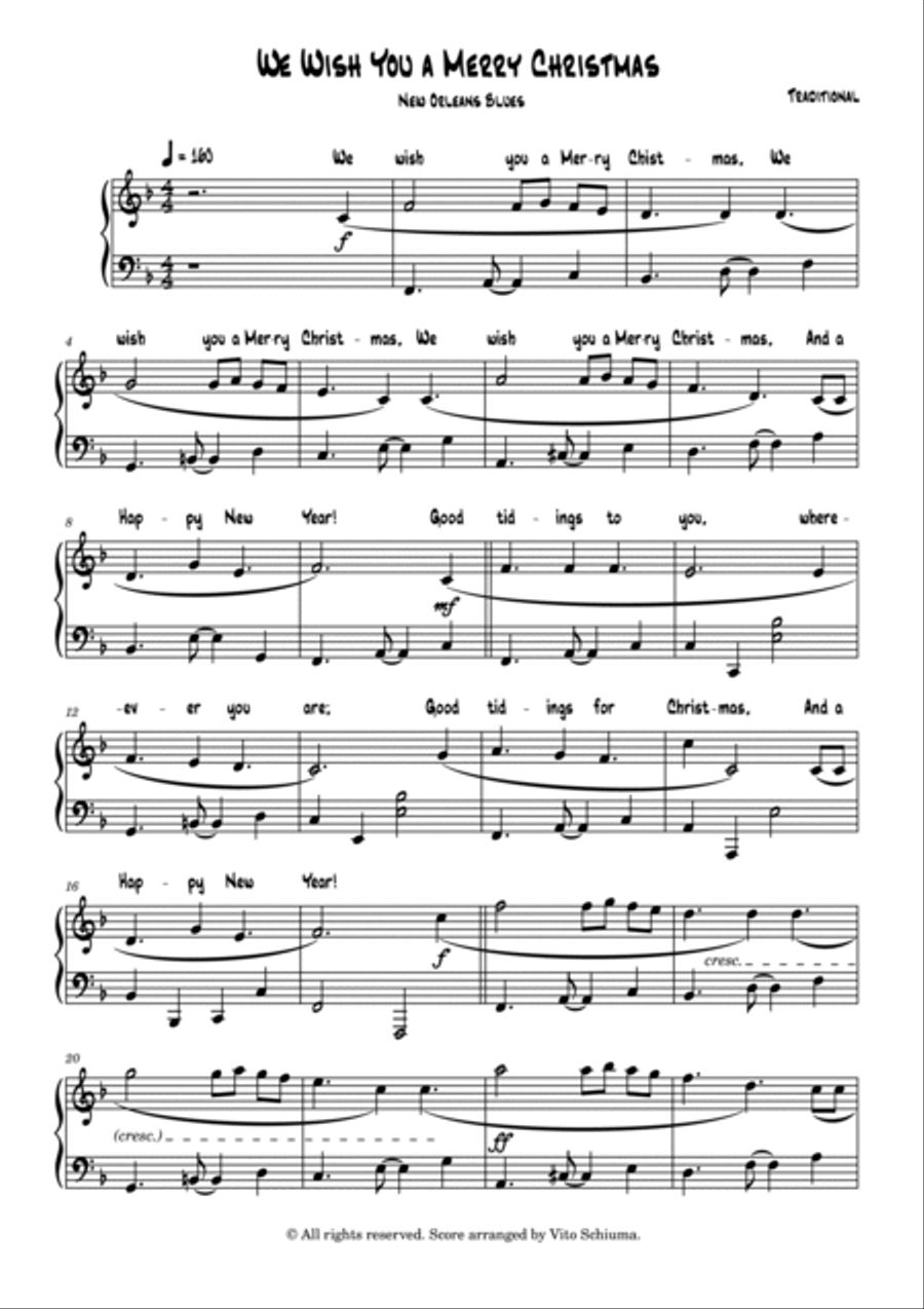 We Wish You a Merry Christmas - New Orleans Piano (easy) Easy Piano scores gallery preview page 3