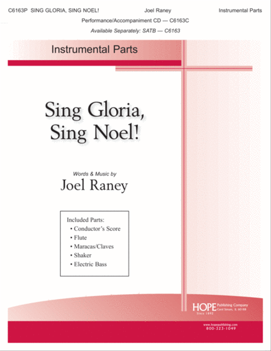 Sing Gloria, Sing Noel!-Raney-Conductor's Score, Flute, & Percussion-Digital Ver Unison Choir scores gallery preview page 1