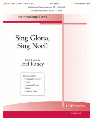 Book cover for Sing Gloria, Sing Noel!-Raney-Conductor's Score, Flute, & Percussion-Digital Ver