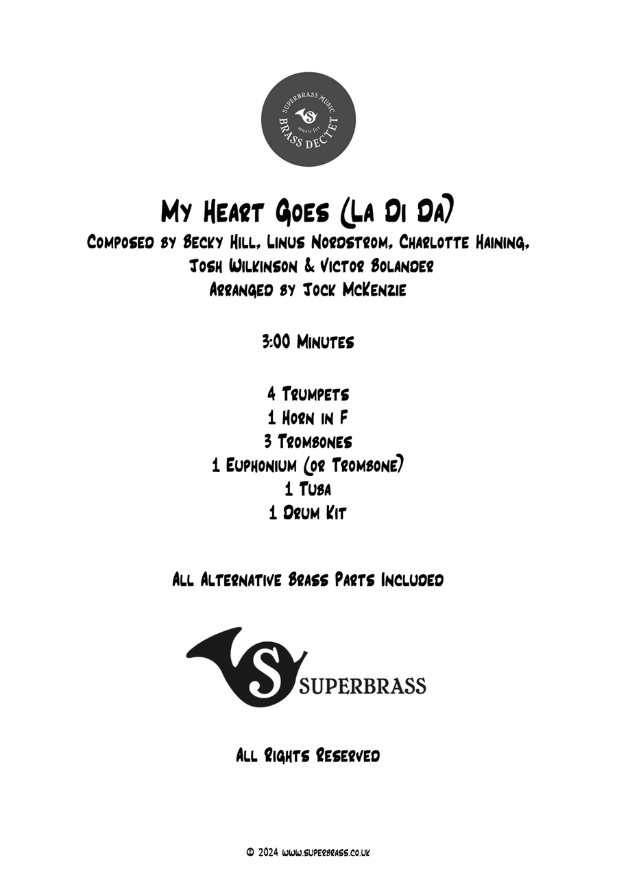 My Heart Goes (Ladida) Brass Ensemble scores gallery preview page 1
