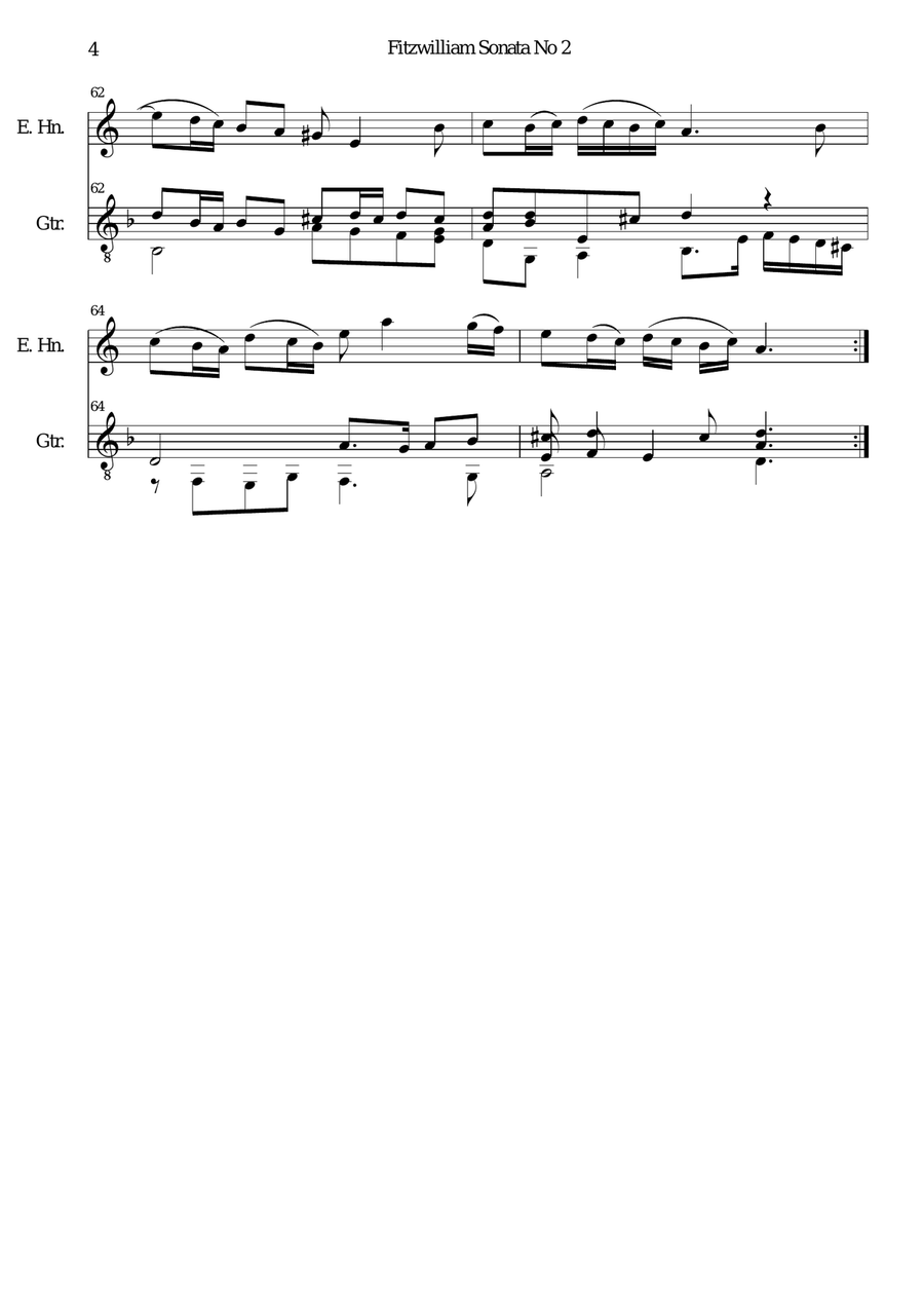 Fitzwilliam Sonata No 2 for cor anglais and guitar English Horn scores gallery preview page 4