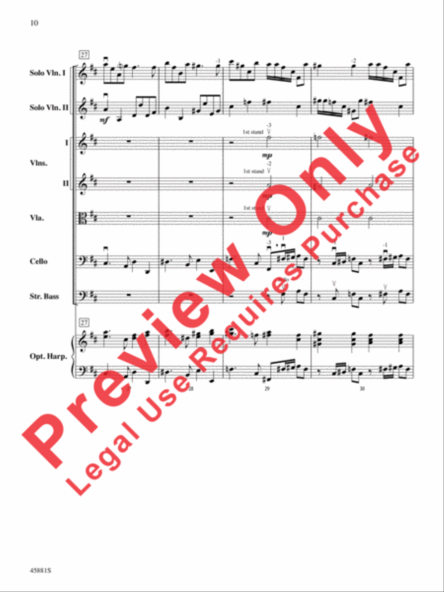 Concerto for Two Violins in D Major String Orchestra scores gallery preview page 10