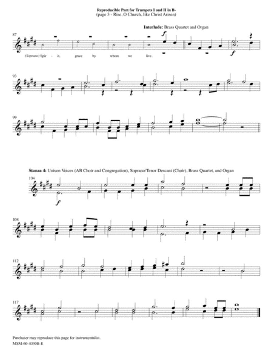 Rise, O Church, like Christ Arisen Choir scores gallery preview page 3