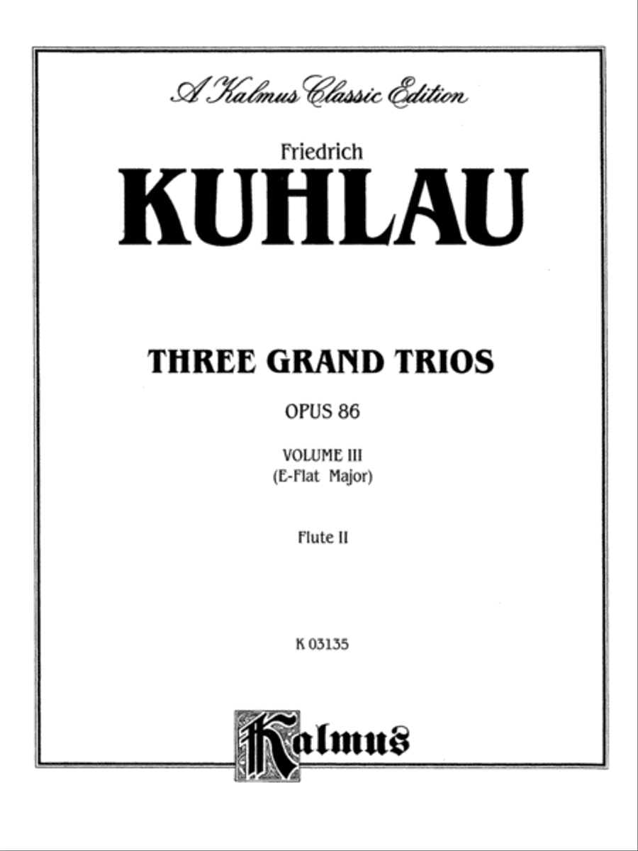 Three Grand Trios, Op. 86: 2nd Flute Woodwind Trio scores gallery preview page 1