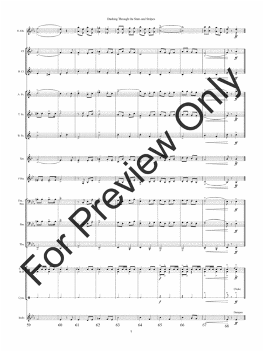 Dashing Through the Stars and Stripes Concert Band scores gallery preview page 10
