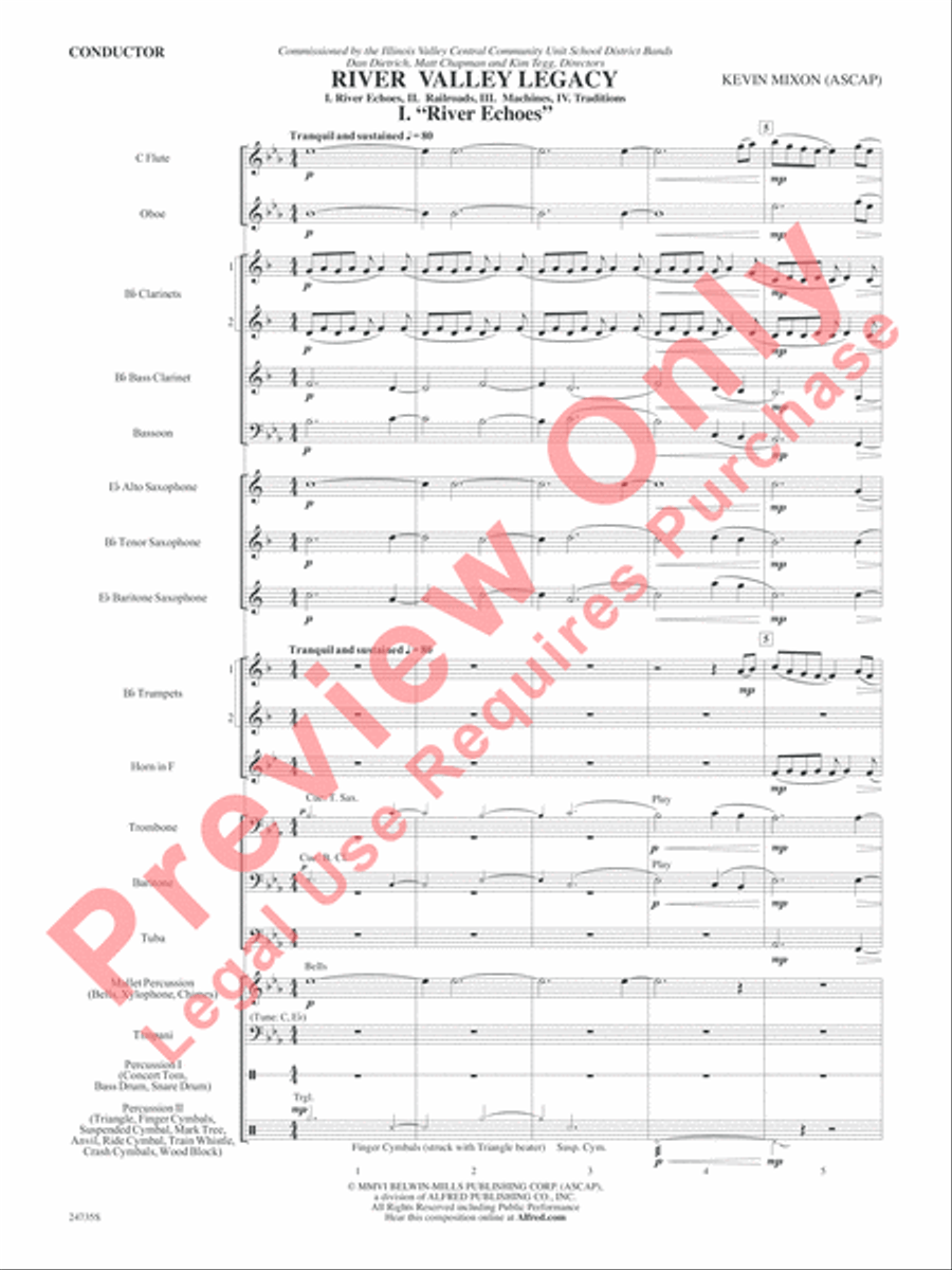 River Valley Legacy (I. River Echoes, II. Railroads, III. Machines, IV. Traditions) Concert Band scores gallery preview page 4
