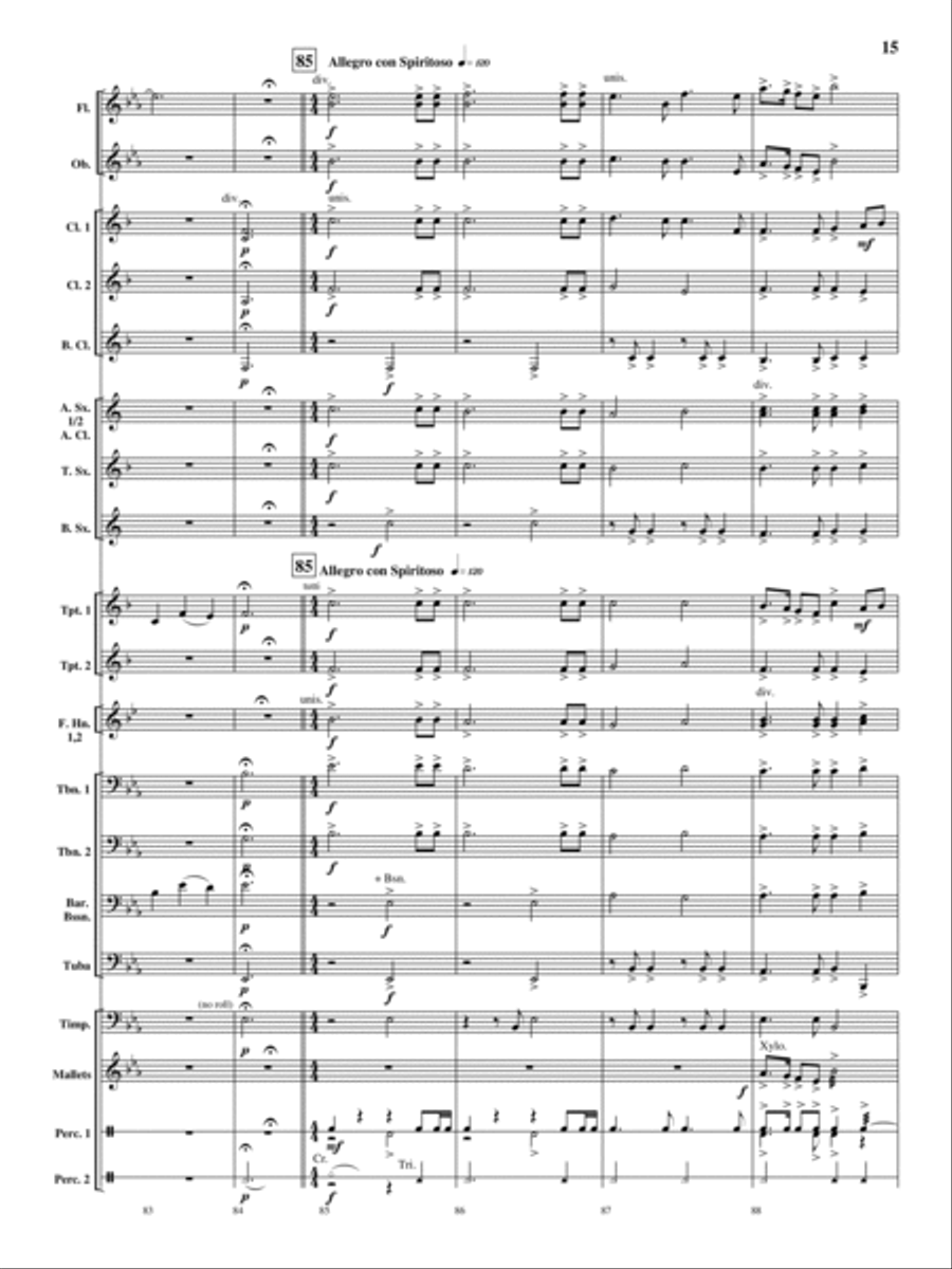 Oakdale Variations Oakdale Variations Concert Band scores gallery preview page 14