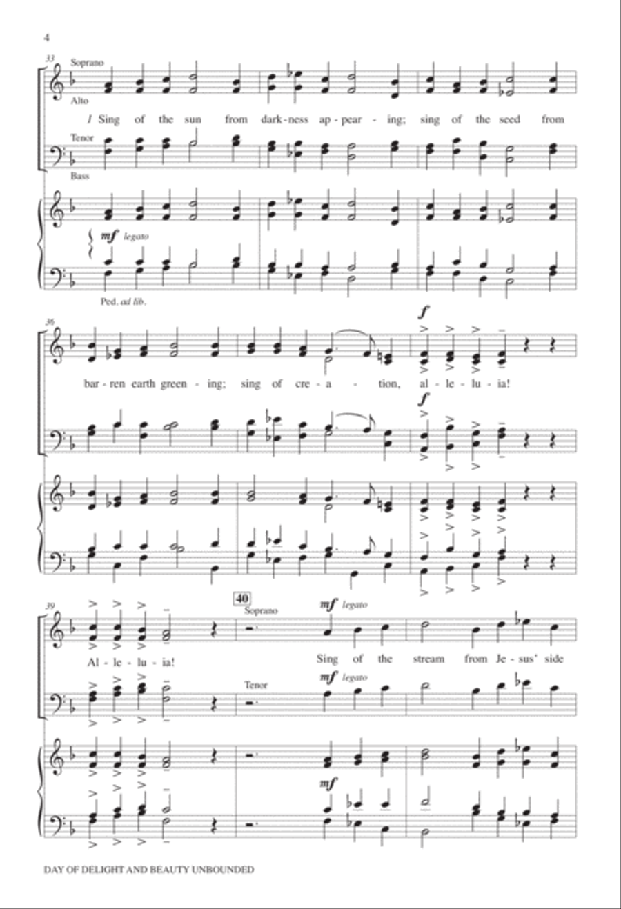Day of Delight and Beauty Unbounded 4-Part scores gallery preview page 4