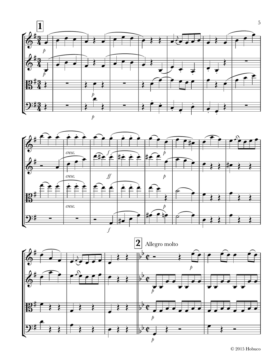Rumpelstiltskin Meets Mozart for String Quartet String Quartet scores gallery preview page 5