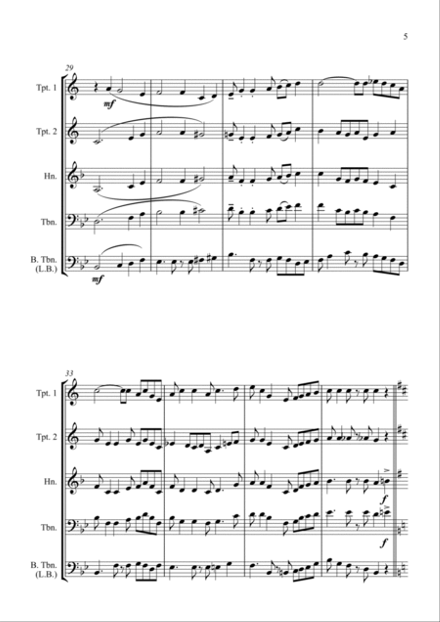 Swing Low Sweet Chariot - A Jazz Arrangement - for Brass Quartet Brass Quartet scores gallery preview page 5