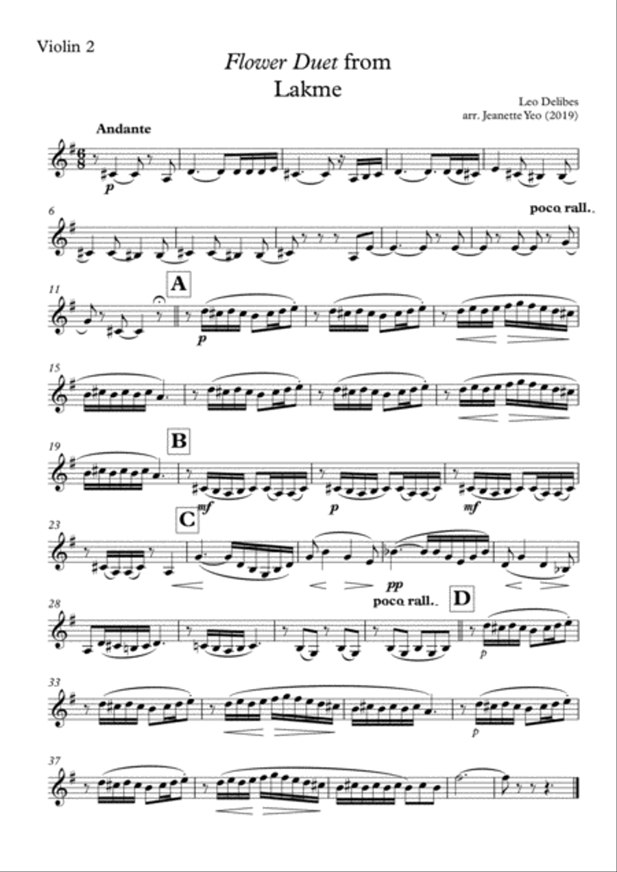 Flower Duet from Lakme for String Ensemble (Parts) String Orchestra scores gallery preview page 3