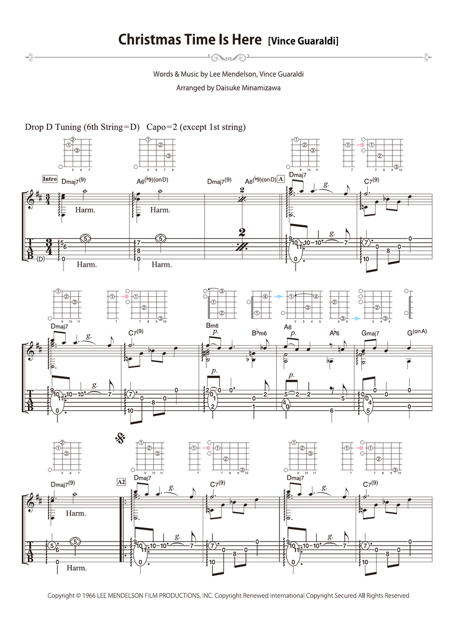 Christmas Time Is Here Acoustic Guitar scores gallery preview page 1