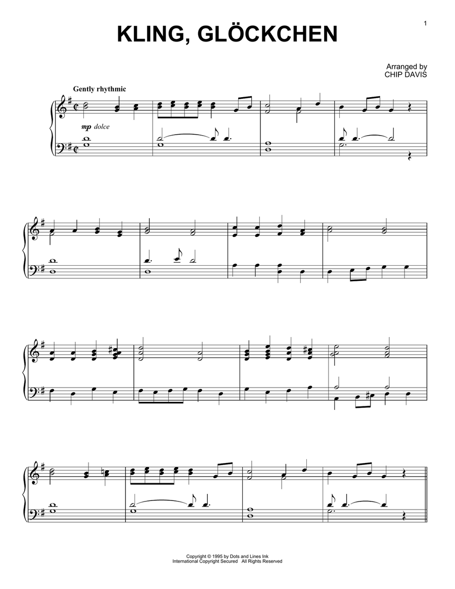 Kling, Glockchen Kling, Glockchen Piano Solo scores gallery preview page 1