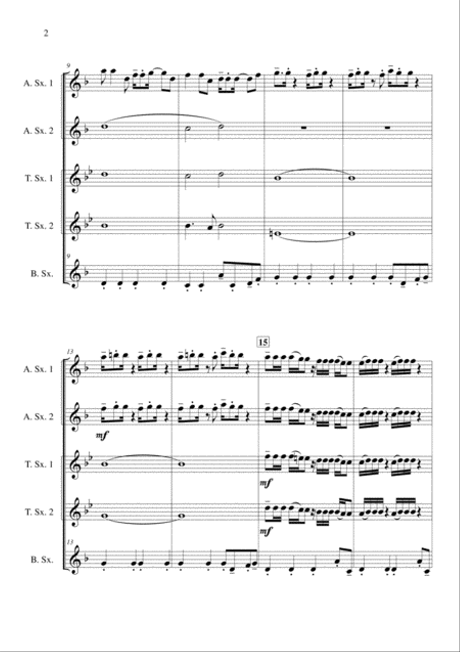 Stayin' Alive from the Motion Picture SATURDAY NIGHT FEVER Stayin' Alive from the Motion Picture SATURDAY NIGHT FEVER Saxophone Quintet scores gallery preview page 3