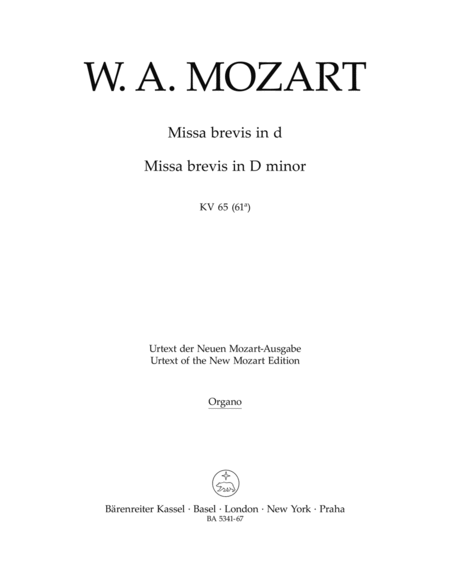 Missa brevis d minor, KV 65 (61a)