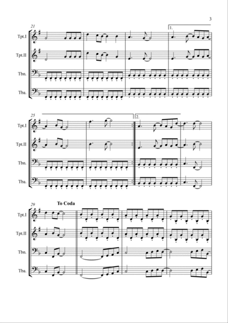 Don't Stop Believin' Brass Quartet scores gallery preview page 3