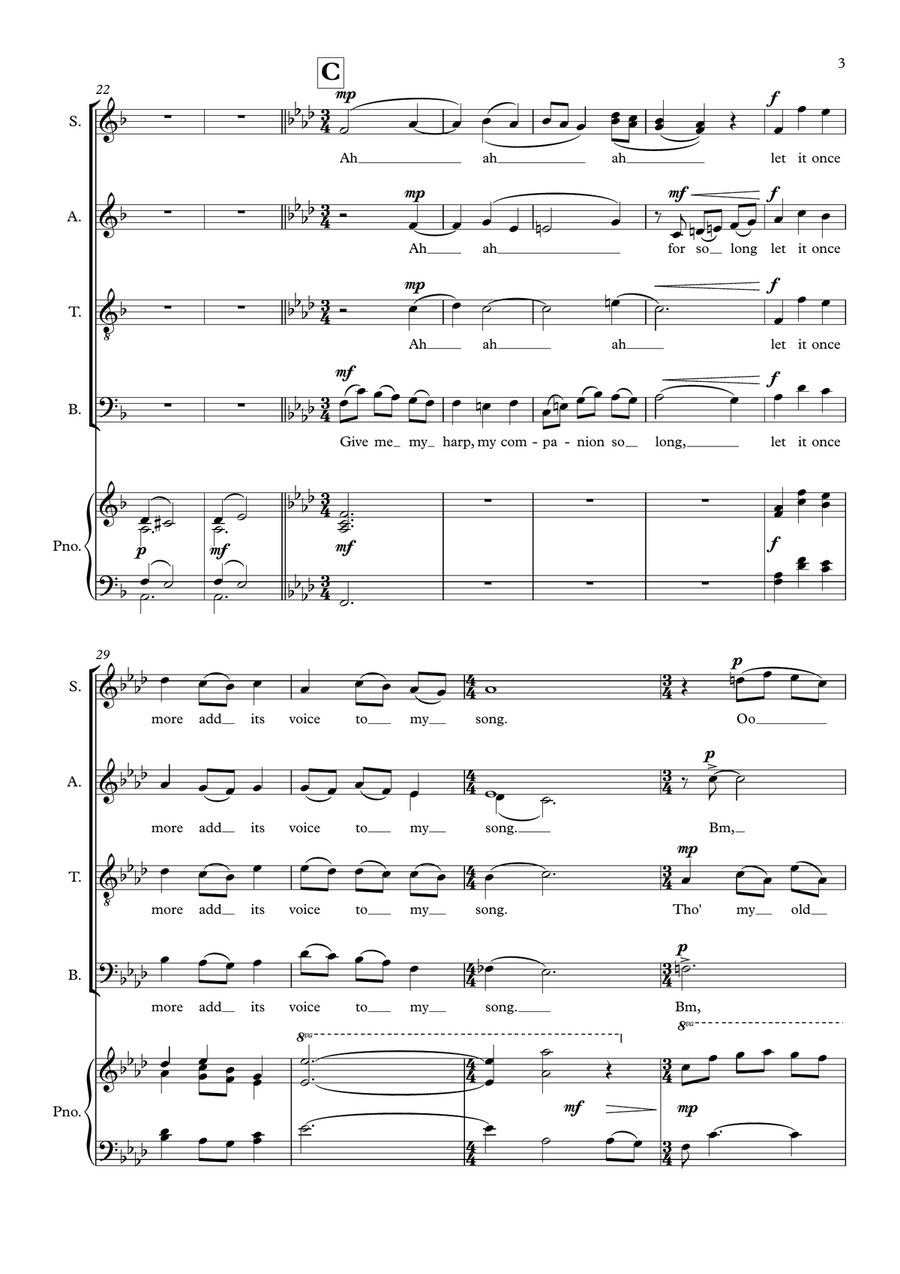 David of The White Rock (SATB & Piano) Divisi scores gallery preview page 3