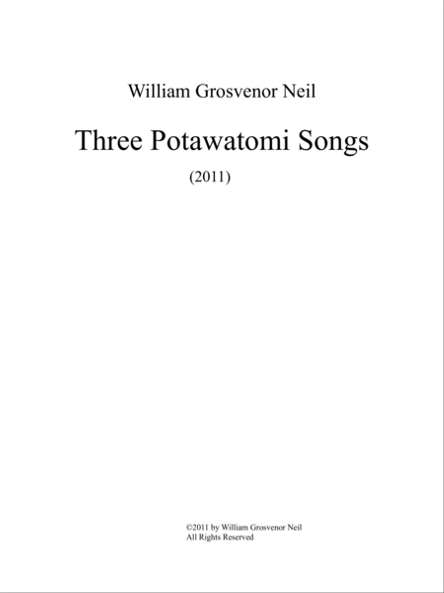 Three Potawatomi Songs 4-Part scores gallery preview page 2