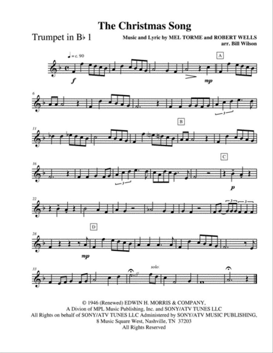 The Christmas Song (Chestnuts Roasting On An Open Fire) Brass Quintet scores gallery preview page 6