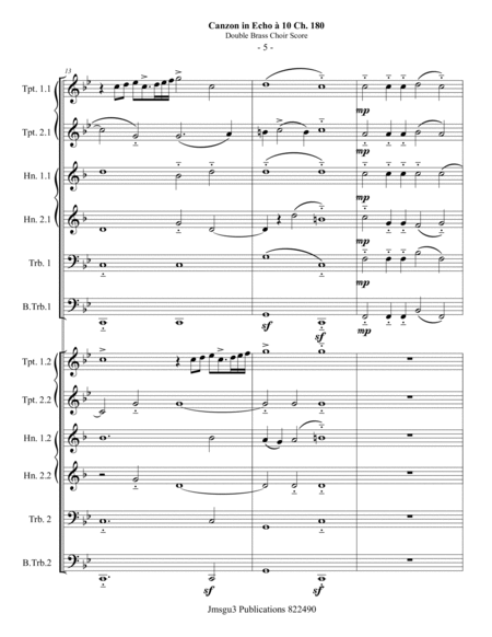 Gabrieli: Canzona in Echo Ch. 180 for Double Brass Choir image number null